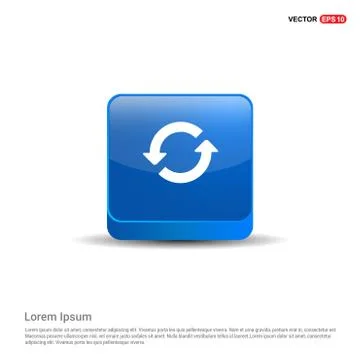 Reload Icon - 3d Blue Button 스톡 일러스트