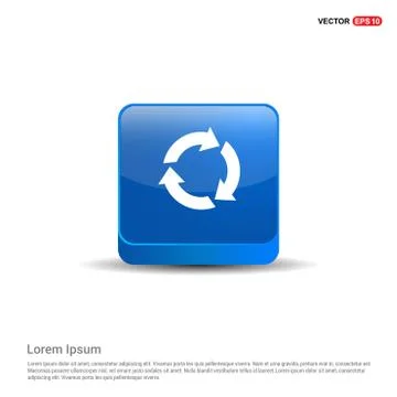 Reload Icon - 3d Blue Button Illustrazione stock