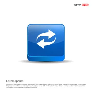 Reload Icon - 3d Blue Button Stock Illustration