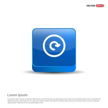 Reload icon - 3d Blue Button 스톡 일러스트