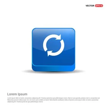 Reload icon - 3d Blue Button Stock Illustration