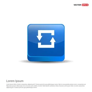 Reload Icon - 3d Blue Button Illustrazione stock
