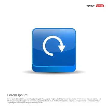 Reload icon - 3d Blue Button Stock Illustration