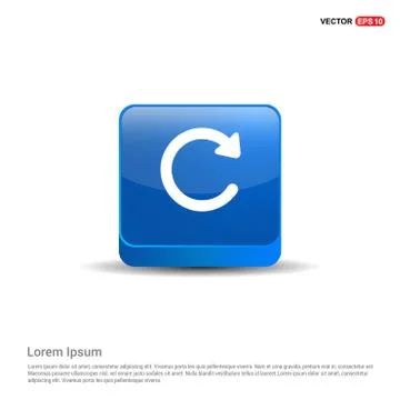 Reload icon - 3d Blue Button Stock Illustration