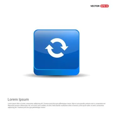 Reload icon - 3d Blue Button Illustrazione stock