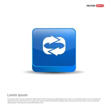 Reload Icon - 3d Blue Button Stock Illustration