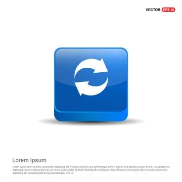 Reload Icon - 3d Blue Button Stock Illustration