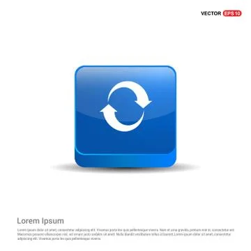 Reload Icon - 3d Blue Button 스톡 일러스트