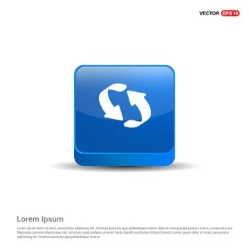 Reload Icon - 3d Blue Button Stock Illustration
