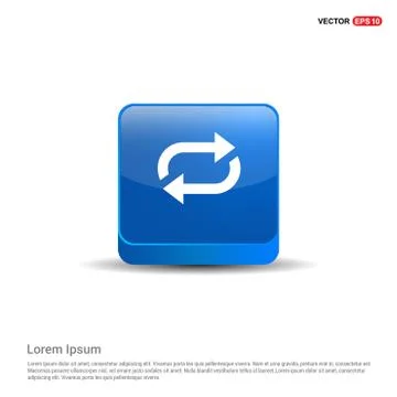 Reload Icon - 3d Blue Button Stock Illustration