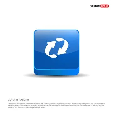 Reload Icon - 3d Blue Button Stock Illustration