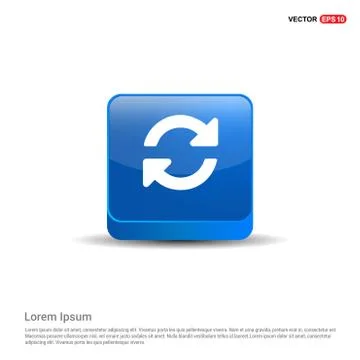 Reload Icon - 3d Blue Button 스톡 일러스트