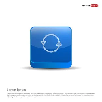 Reload icon - 3d Blue Button Stock Illustration
