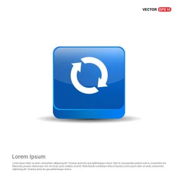 Reload Icon - 3d Blue Button Stockillustratie