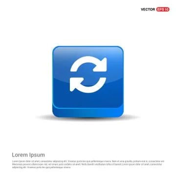 Reload Icon - 3d Blue Button Stock Illustration