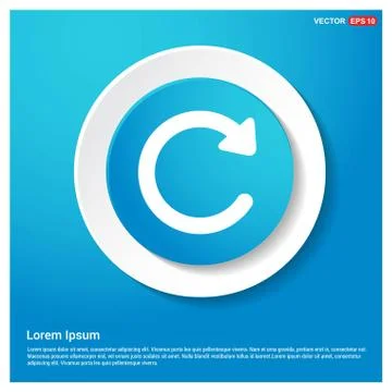 Reload icon Abstract Blue Web Sticker Button Illustrazione stock