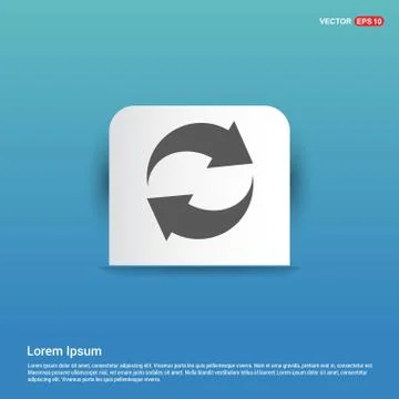 Reload Icon - Blue Sticker button 스톡 일러스트