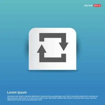 Reload Icon - Blue Sticker button 스톡 일러스트