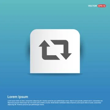 Reload Icon - Blue Sticker button Illustrazione stock