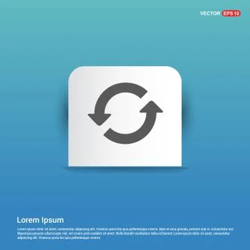 Reload Icon - Blue Sticker button Illustrazione stock