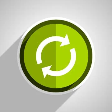 Reload icon, green circle flat design internet button, web and mobile app ill 스톡 일러스트