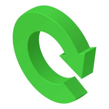 Reload icon isometric vector. Green circular arrow Illustrazione stock