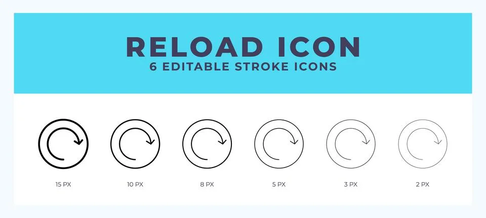 Reload icon vector illustration. With editable stroke for web. App and more. Stock Illustration