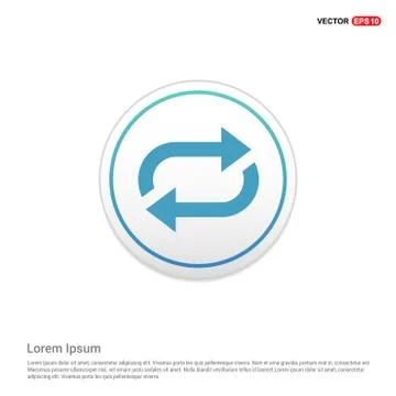 Reload Icon - white circle button Stock Illustration