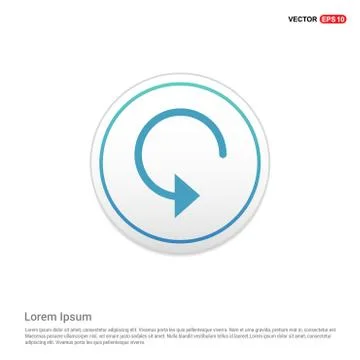 Reload Icon - white circle button Stock Illustration