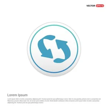 Reload Icon - white circle button 스톡 일러스트