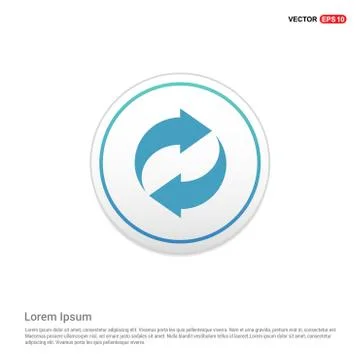 Reload Icon - white circle button Stock Illustration