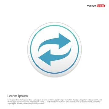 Reload Icon - white circle button Illustrazione stock