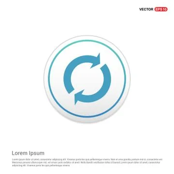 Reload Icon - white circle button 스톡 일러스트