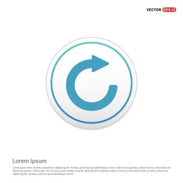 Reload Icon - white circle button Stock Illustration