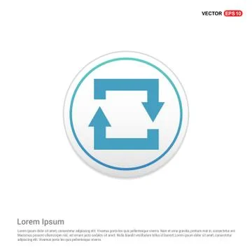 Reload Icon - white circle button Stock Illustration