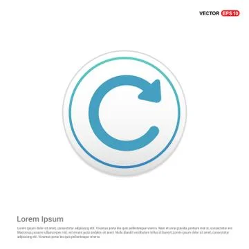 Reload icon - white circle button Stock Illustration