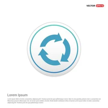 Reload Icon - white circle button Stock Illustration