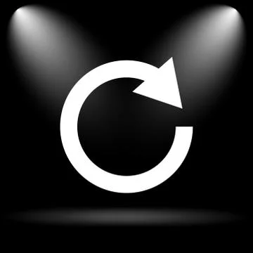 Reload one arrow icon. Internet button on black background.. Stock Illustration