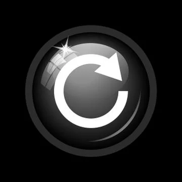 Reload one arrow icon. Internet button on black background. . 스톡 일러스트