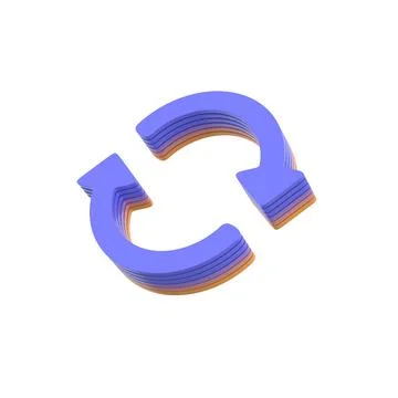 Reload or refresh rotate icon 3d render concept on white background Stock Illustration