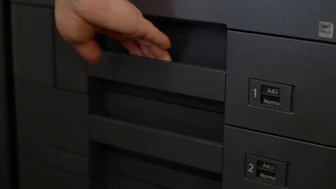 Reload paper to printer tray Stock Footage 74225404