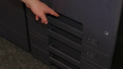 Reload paper to printer tray Stock Footage 74225694