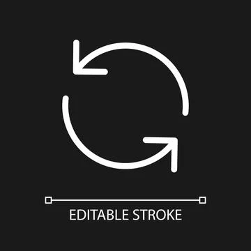 Reload pixel perfect white linear ui icon for dark theme イラスト素材