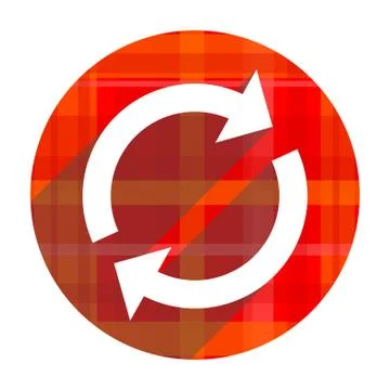 Reload red flat icon isolated. Illustrazione stock