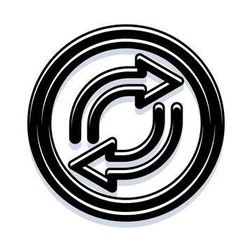 Reload refresh cycle arrows icon spinning symbol Stock Illustration