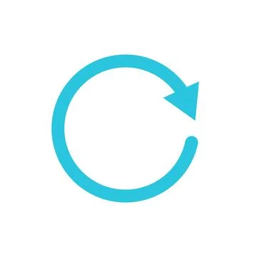 Reload, refresh icon. Isolated on white background. From blue icon set. Stock Illustration