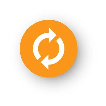 Reload round button. White circular motion arrows 스톡 일러스트