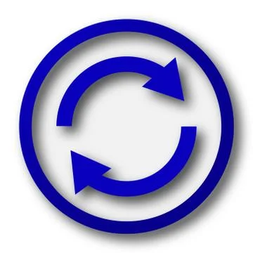 Reload two arrows icon. Blue internet button on white background.. イラスト素材