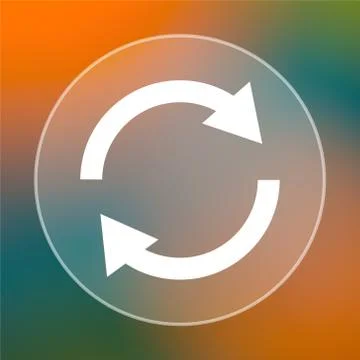 Reload two arrows icon. Internet button on colored  background.. Illustrazione stock