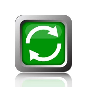 Reload two arrows icon. Internet button on black background.. Stock Illustration